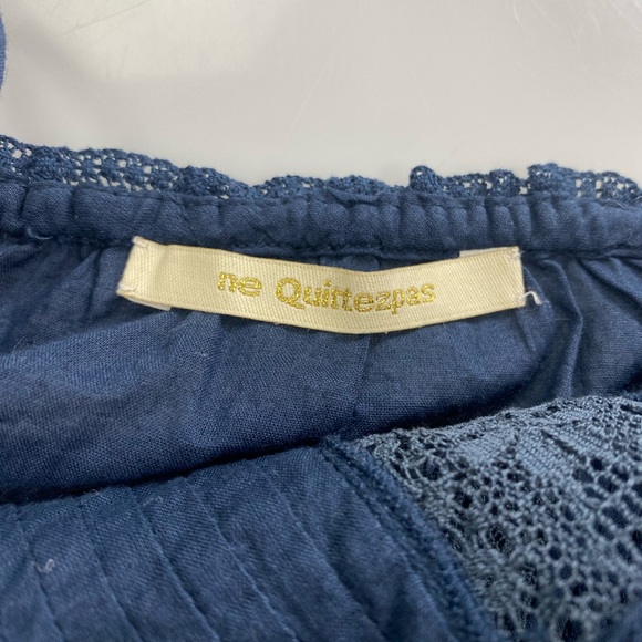 NE QUITTEZPAS lace flower navy blue top p30-30 - Picture 8 of 8